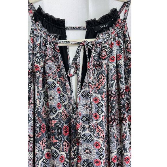 DREW Navy Medallion Sleeveless Tiered Maxi Dress NWT Small - Picture 9 of 15